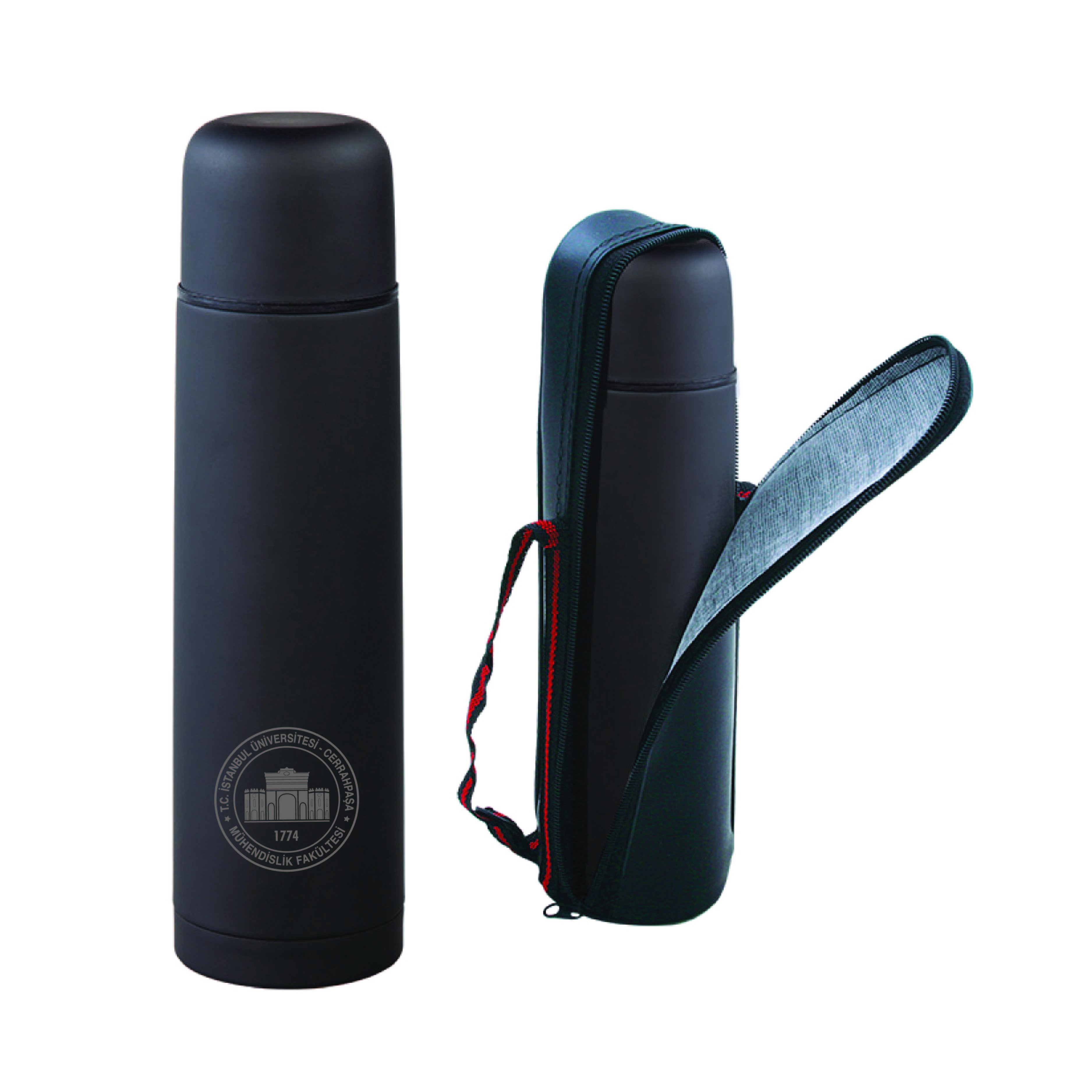 İÜC Mühendislik Fakültesi Deri Kilifli Çelik Termos 500 ML